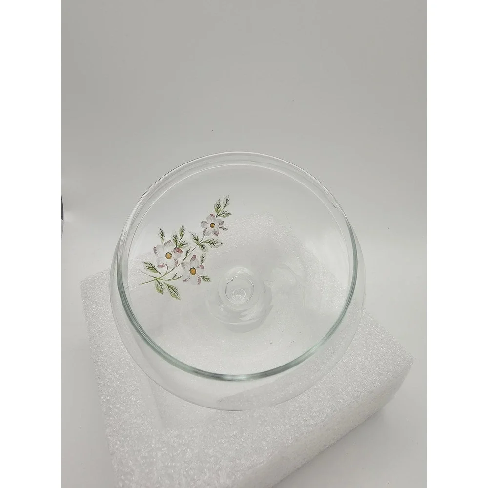 Crystal Clear Industries Handcrafted Crystal Floral Jar with Lid Made in Turkey